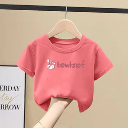 Girls' Summer Clothes 2026 New Style Kidsren's Pure Cotton Short-Sleeved T-Shirt Baby Girl's Top Thin Half-Sleeved Kidsren's Clothing