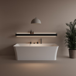 Felensko Square Artificial Stone Bathtub for Home Use, Integrated Hotel and Homestay Square Trendy Adult Bathtub