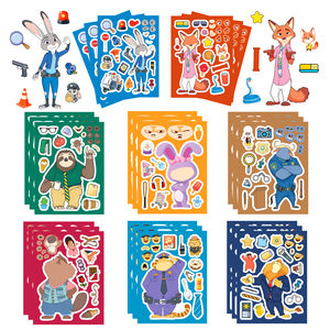 
Zootopia Zootopia Judy Rabbit Police Officer Cartoon Dress Up Puzzle Sticker Nick Fox Creative Sticker