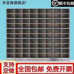 Stainless Steel 50-Compartment Restaurant Canteen Tea and Water Cup Cabinet, Staff Lounge Workshop Storage Cabinet, Multi-Compartment Lunch Box and Cup Cabinet