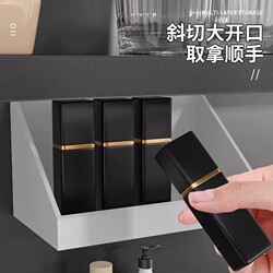 Bathroom mirror cabinet storage box wall-mounted punch-free household toiletries cosmetic contact lens remover cotton storage rack