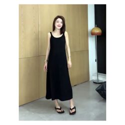 Spring and Summer New Style Camisole Dress, Plus Size, Loose Fit, Versatile, Can Be Worn Outside or as an Inner Layer, Over-The-Knee Long Dress
