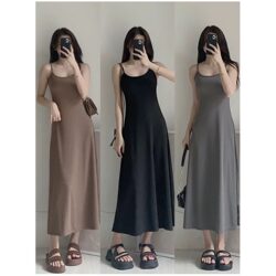 Modal Spring and Summer Slip Dress, Plus Size, Loose Fit, Suitable for Wearing Outside or as an Inner Layer, Versatile, Knee-Length Dress