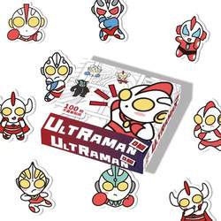 100 Q-Version Ultraman Stickers in a Gift Box, Cute Cartoon Stickers for Decorating Planners, Rewards for Children, Small Patterns