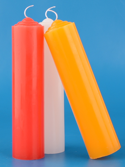 Hong Yu 太い円柱キャンドル - 特大 5x20cm 赤/黄