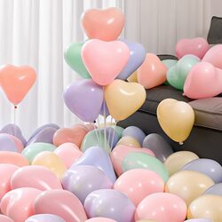 Heart-Shaped Balloons, Macarons, Valentine's Day Decoration Scene Setup, Children's Day, Non-Toxic Birthday Gifts