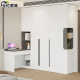 Creamy wind turning corner desk wardrobe combination home bedroom computer desk bookshelf integrated writing learning table 3A47
