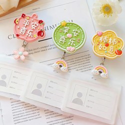 Work Id Card Holder with Retractable Clip, Easy-Pull Buckle, Employee Badge Holder, Horizontal Version, Name Tag, Work Card, Campus Card Holder