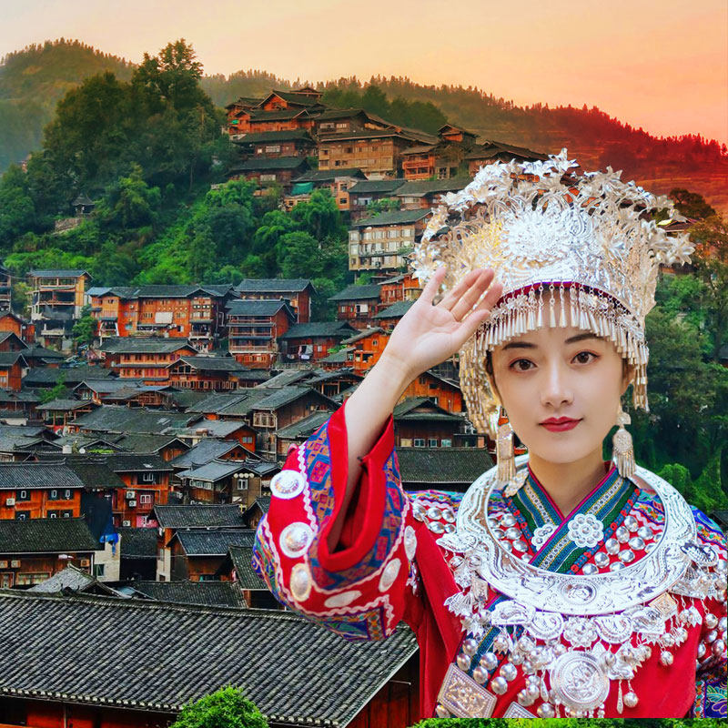 头等舱贵州旅游高端纯玩黄果树大小七孔西江苗寨青岩5天4晚跟团游