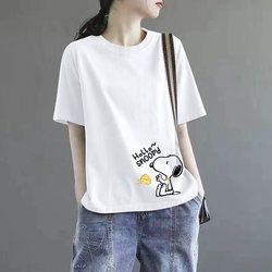 Clearance Sale: 100% Women's Pure Cotton Short-Sleeve T-Shirt, Loose, Casual, Age-Reducing, Stylish, New Summer Base Shirt