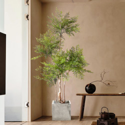 Artificial Green Plant Decoration, Simulated Indoor Nandina Bamboo, Living Room Ornament, Large High-End Light Luxury Floor-Standing Potted Plant, Fake Flower Tree