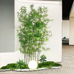 New Chinese-Style Artificial Green Plant Bamboo Landscaping Decoration Indoor Landscape Combination Bionic Ornament Zen-Style Partition Screen