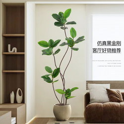 Bionic Rubber Tree Artificial Green Plant High-End Cream Style Living Room Indoor Plant Floor Decoration Fake Potted Plant Ornament Tree