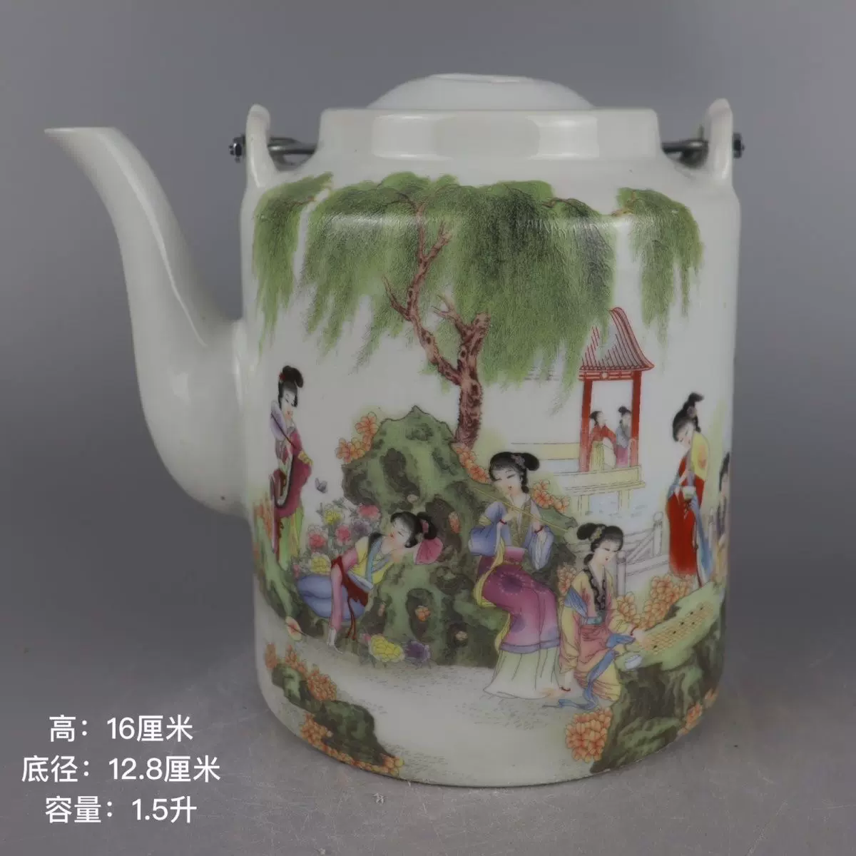 清乾隆开片描金花鸟梅瓶家居摆件老货古董收藏仿古瓷器古玩