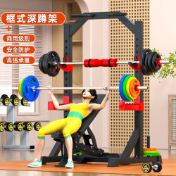 Squat Bench Press Rack Home Horizontal Bar Pull-Up Rack Barbell Set Adjustable Multi-Functional Gantry Fitness Rack