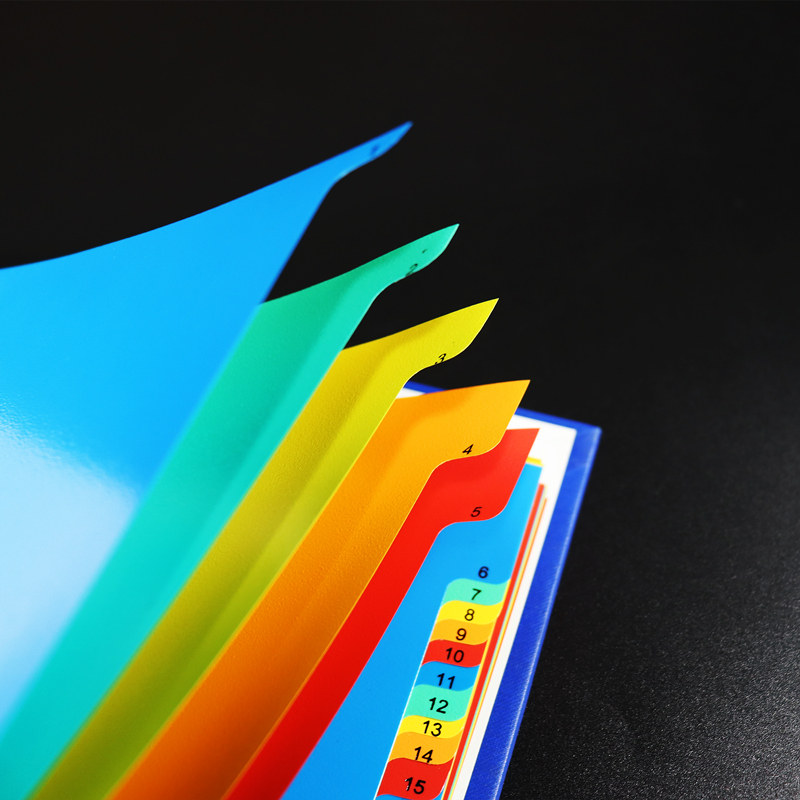 디지털 분류 색인지 파일 정보 구분지 50매 A4 라벨지 11홀 플라스틱 PP 컬러 멀티 페이지 펀치 퀵 노동 폴더 분류 페이징 용지 분류 카드 50매 -