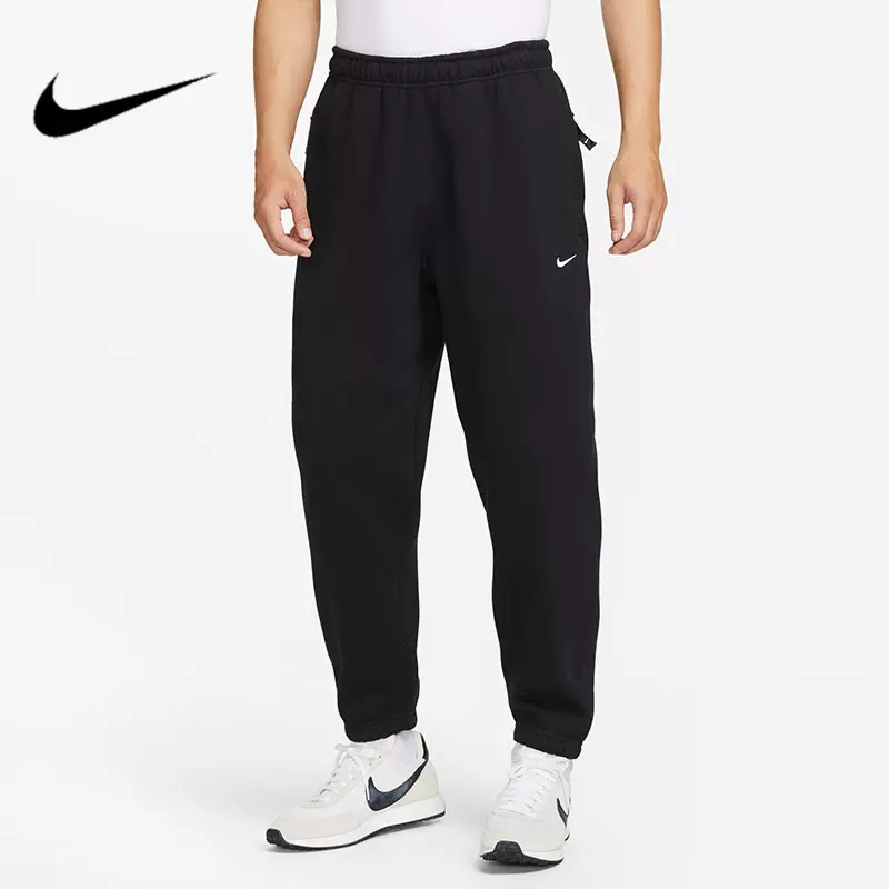 Nike耐克男裤春季新款宽松针织休闲长裤加绒卫裤DX1365-010-063