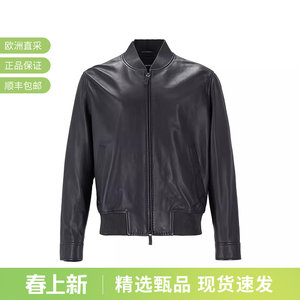 
EA Armani men's sheepskin zipper leather jacket top coat EM003538 AF19283