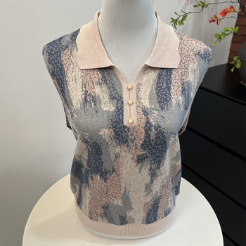 
Mom's autumn knitted long-sleeved stylish lapel shirt