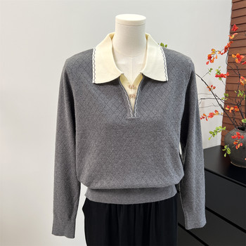 
Mom's autumn casual lapel sweater top