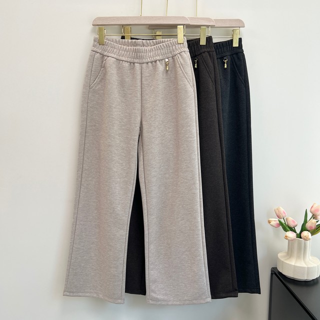 Middle-aged and elderly women's pants, mom's autumn and winter velvet pants, straight pants, high-waisted pants for the elderly, thickened and enlarged, grandma's pants, fashionable