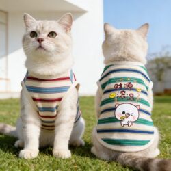 Summer Pet Clothes for Cats and Dogs, Suitable for Teddy, Bichon, Maltese, Yorkshire Terrier, Thin and Cute, Anti-Shedding