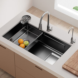Jomow Narrow Edge 5mm Embossed Slag-Catching Sink Large Single Bowl 304 Stainless Steel Kitchen Sink Under-Counter Dishwashing Basin