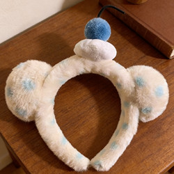 Cute Plush Cherry-Eating Bear Ear Headband Autumn and Winter 3D Shark Headband Hairpin Hair Accessory for Women