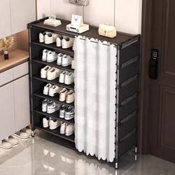 Shoe Rack Dust-Proof with Curtain for Home Entrance Multi-Layer Shoe Cabinet Indoor Simple and Good-Looking New Simple Storage Shelf