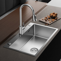 Kitchen Sink: Large Single Bowl Stainless Steel Sink for Washing Vegetables and Dishes, Household Undercounter Sink, Handmade