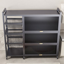 Meichu Wuyu Kitchen Storage Rack, Floor-Standing Multi-Layer Vegetable and Microwave Storage, Multifunctional Pot Storage Shelf for Home Use