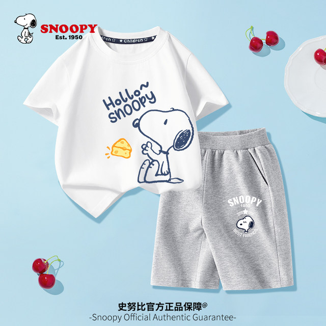 Snoopy children's short-sleeved T-shirt suit boys 2024 new summer ...