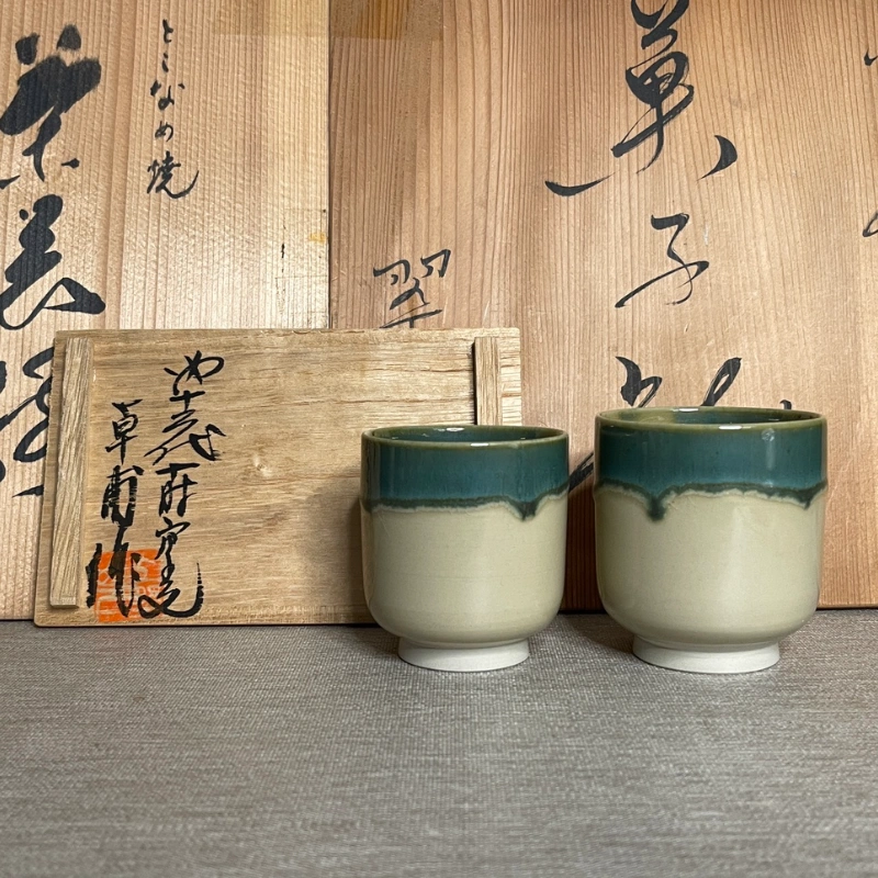 日本上野烧十二代卓甫夫妻汤吞夫妻对杯茶杯汤吞茶碗主人杯茶具-Taobao 