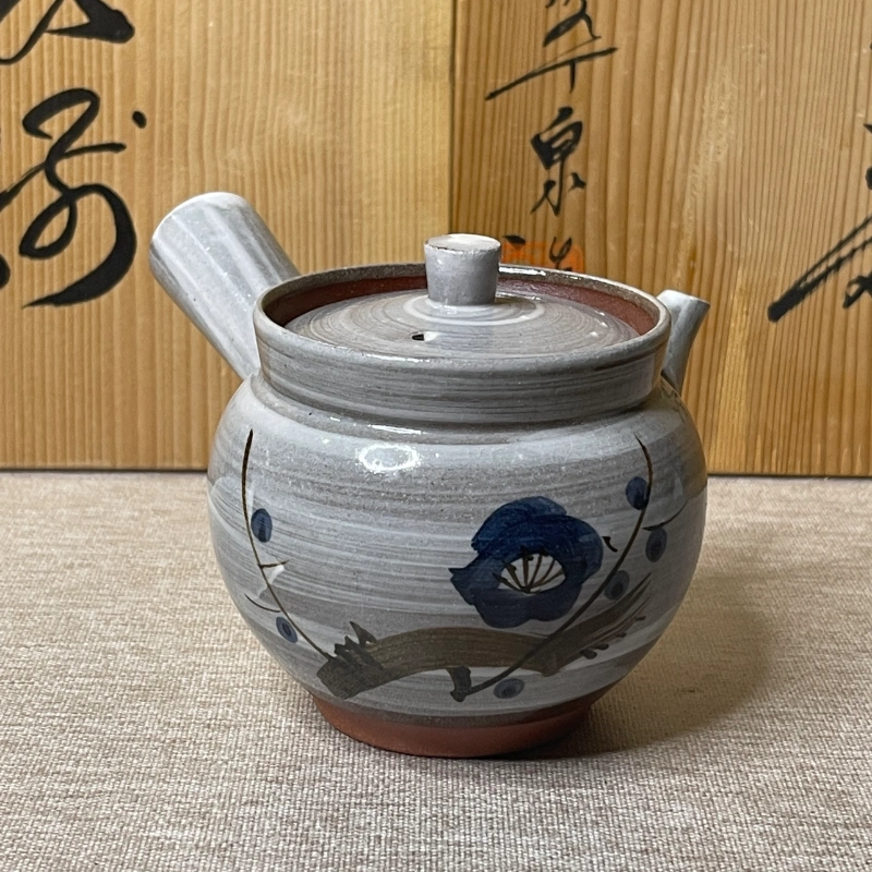 日本釉变天目釉大海茶入平安中村陶六造茶叶罐茶道具-Taobao