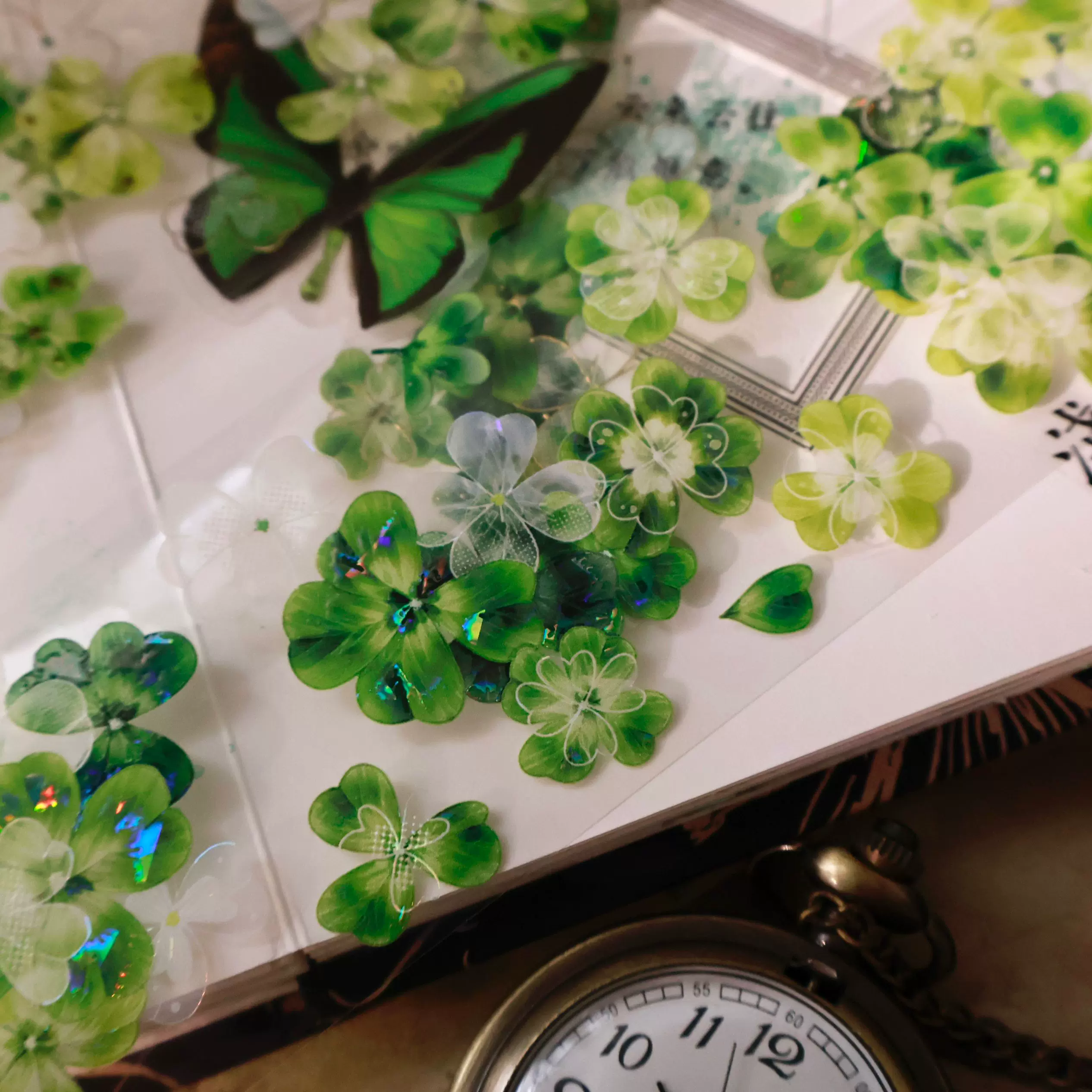 ④♡海外マステ♡ 壹洱原创 さん 壹洱原创 さん 森屿时夏 （烫金） 壹洱文创第14期新品【森屿时夏】和纸胶带四