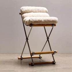 Modern Minimalist High Bar Stool with Creative Design for Home Island Bar, Guesthouse, and Bar, Stainless Steel Reception Chair