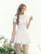 AYF' Yuexi Floating Light' 2025 new French white short skirt retro lace hem cake skirt