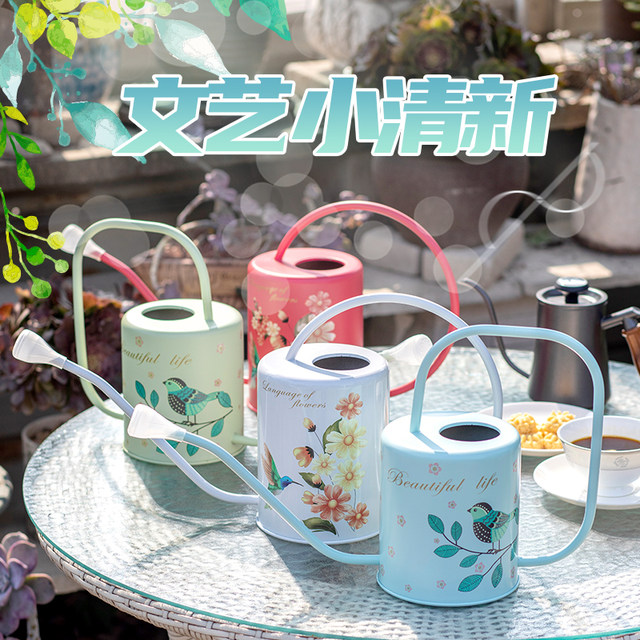Watering kettle stainless steel long mouth flower watering kettle household watering kettle green plant succulent flower kettle large flower gardening