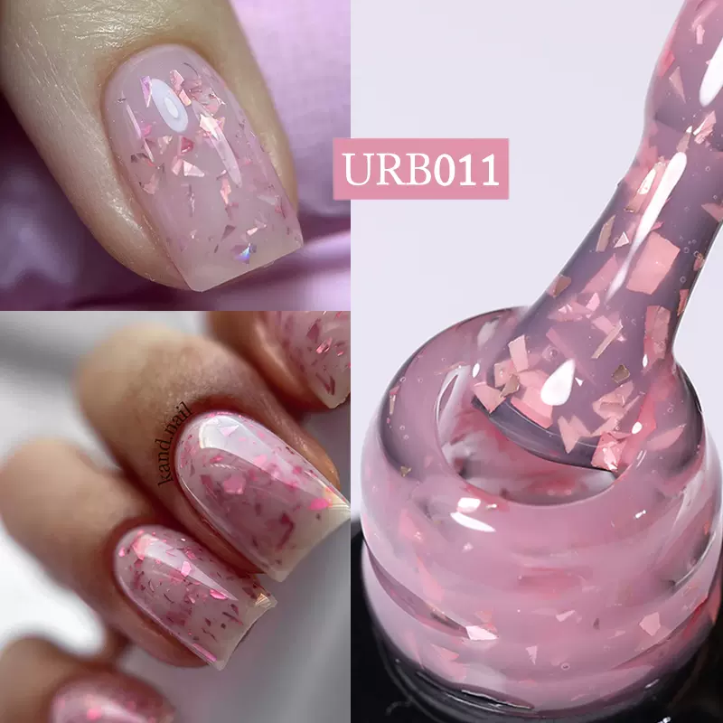 UR SUGAR 7ml Gold Glitter Rubber Base Gel Nail Polish Glass-Taobao