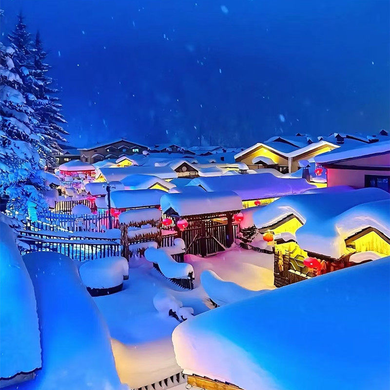 东北旅游哈尔滨5天4晚漠河雪乡亚布力滑雪冰雪大世界0购5日12人团