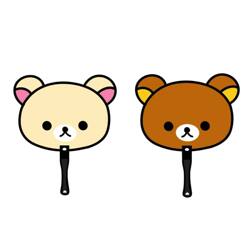 Summer Cool and Refreshing Rilakkuma Fan, Handheld Pp Fan, Portable Hand-Cranked Fan, Small Cartoon Fan for Students