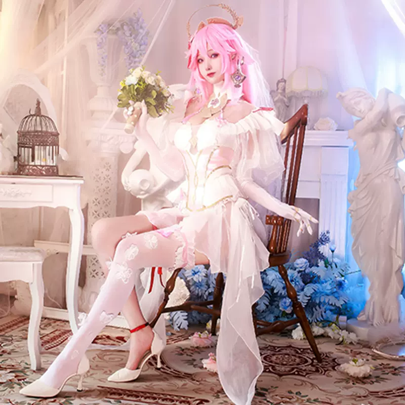 现货原神八重神子同人花嫁cosplay服装女婚纱礼服漫展c服uwowo-Taobao