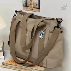 German Quality Gym Bag for Women, Single-Shoulder Canvas Bag, Autumn and Winter Fashion, Outdoor Tote Shopping Bag, Large Capacity Mommy Bag