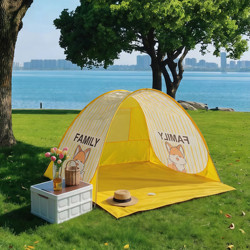 Outdoor Folding Portable Tent with One-Touch Opening and Closing, Camping Tent, Sun Protection, Waterproof, Picnic Sunshade, Large Beach Tent