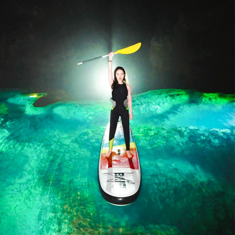 贵州旅游贵阳黄龙洞一日游.探洞.桨板体验.洞穴探险.稻田咖啡