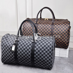 Travel Bag Collection, Leather Plaid Diamond-Patterned Ornaments, Model Room, Cloakroom, Wardrobe, Closet, Whole House Soft Furnishings