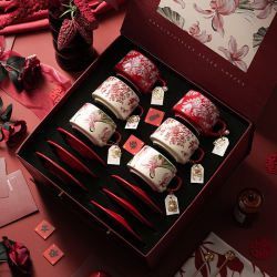 Jingdezhen Ceramic Mug Coffee Set Gift Box for Best Friends, High-End Housewarming, New Home, Wedding, Birthday Gift