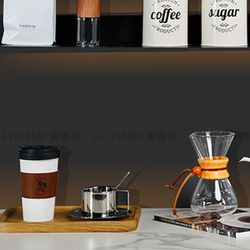 Model kitchen cabinet coffee series shelf combination ornaments coffee beans storage jars bottles cups props