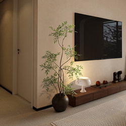 Sen Space Simulated Green Plants, High-End Light Luxury Living Room Indoor Artificial Trees, Large Floor-Standing Bamboo Potted Plants, Decorative Ornaments