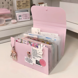 Accordion Storage Bag Can Stand Upright, Multi-Layer Classification, Retractable Bill Folder, Small Card Storage Book, Planner Sticker Card Book